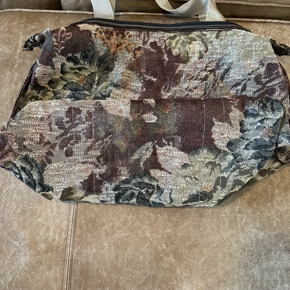 Grandmillennial Floral Tapestry Weekender Tote Bag Monogram B USA Made Travel